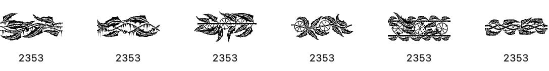 Gothic Feather Ornaments - Schematic