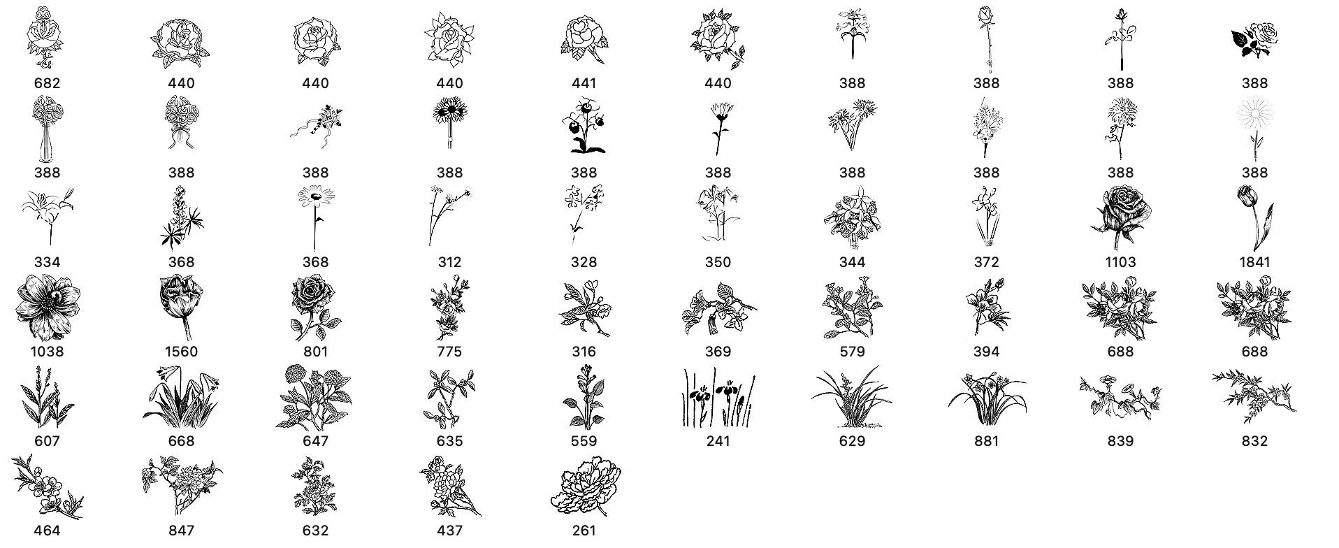 Flower Free Brushes for Photoshop - Schematic