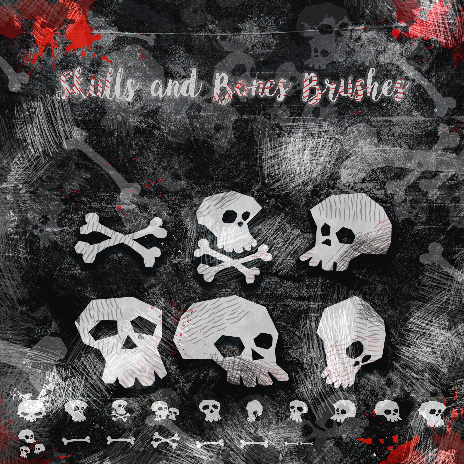 Skulls and Bones Free Photoshop Brushes
