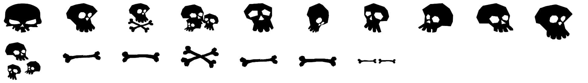 Skulls and Bones Free Photoshop Brushes - Schematic
