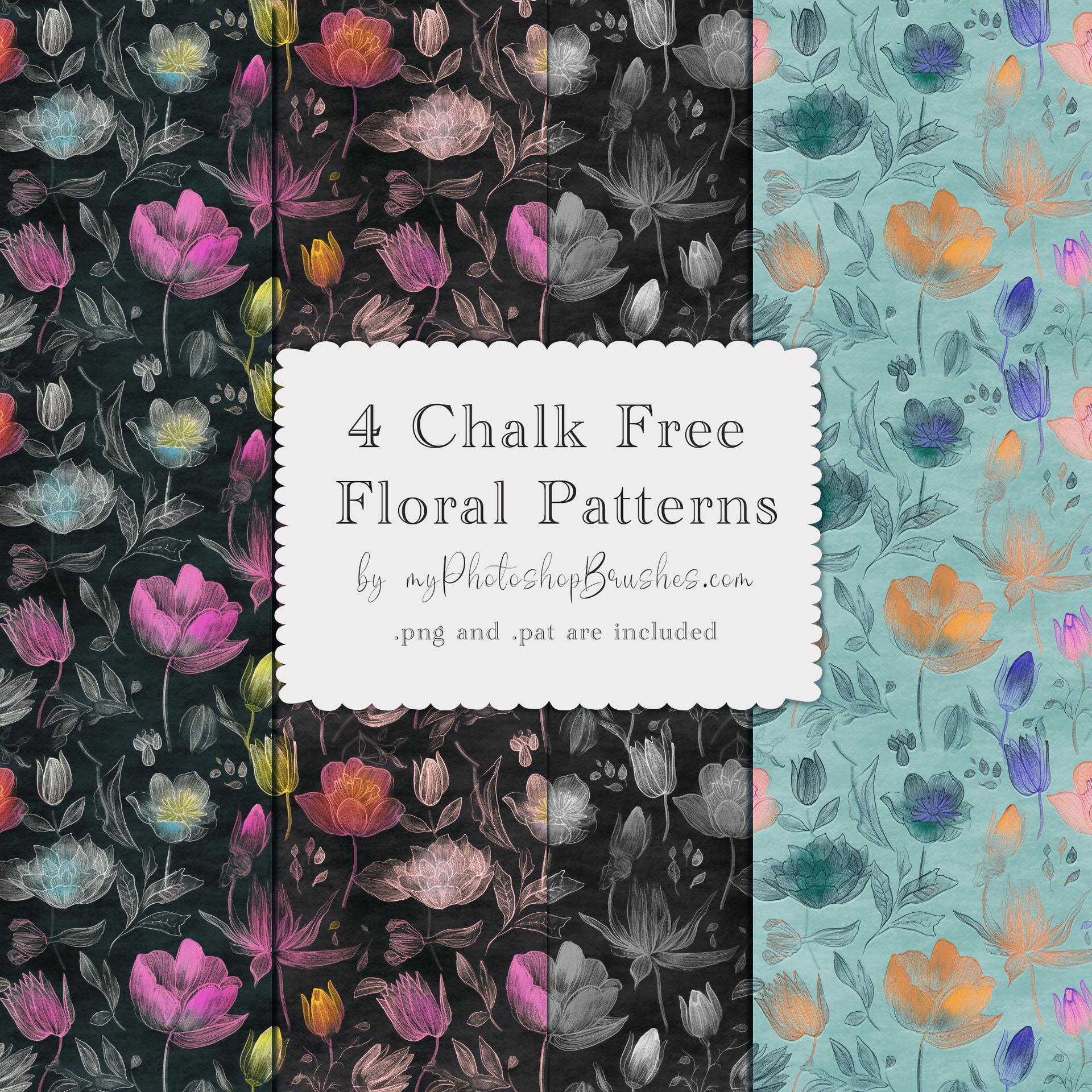 4 Free Chalk Floral Patterns
