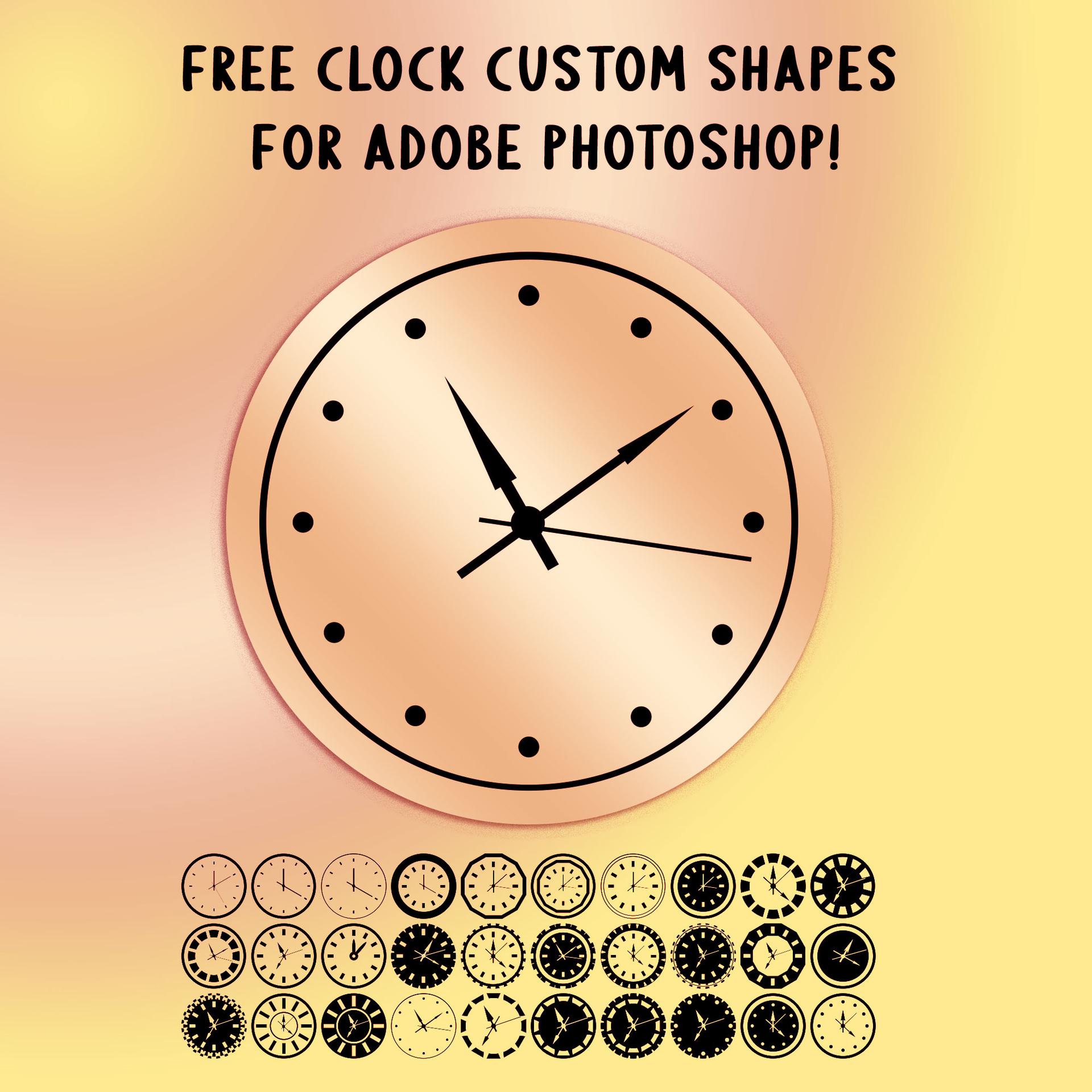 30 Free Clock Custom Shapes - Preview 1