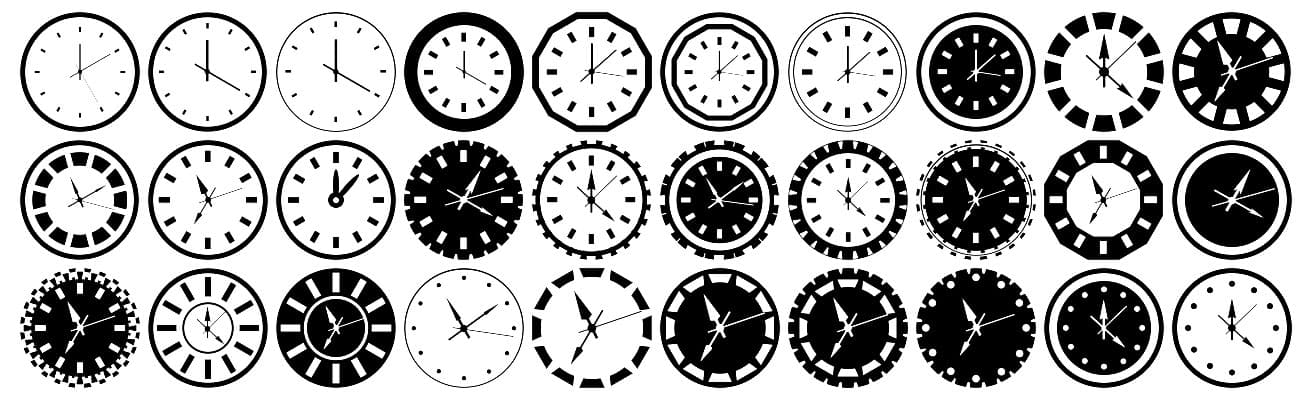 30 Free Clock Custom Shapes - Schematic