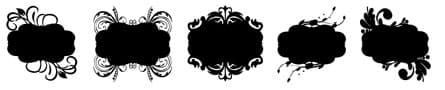 5 Ornamental Labels - Free Custom Shapes - Schematic