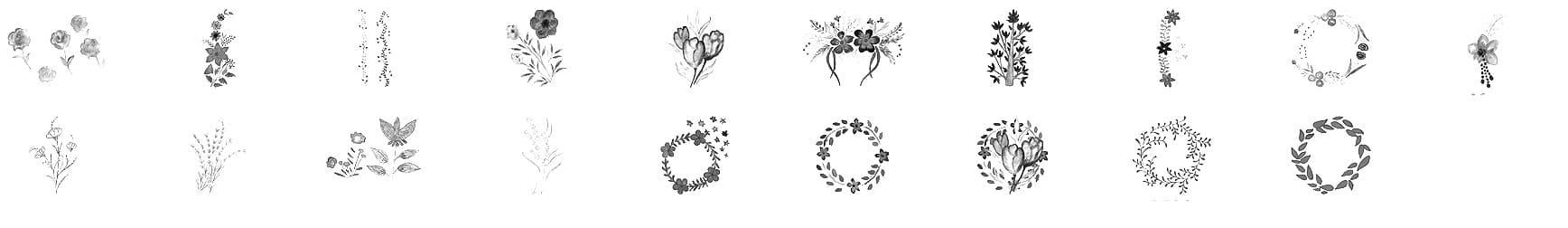 19 Free Watercolor Flowers and Wreaths - Schematic
