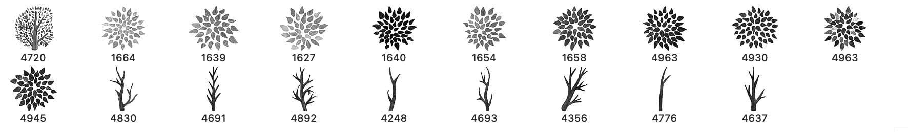 19 Free Tree Brushes - Schematic