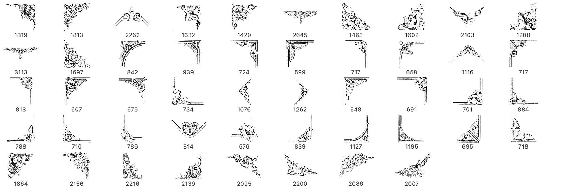 48 Corner Baroque Ornaments - Schematic