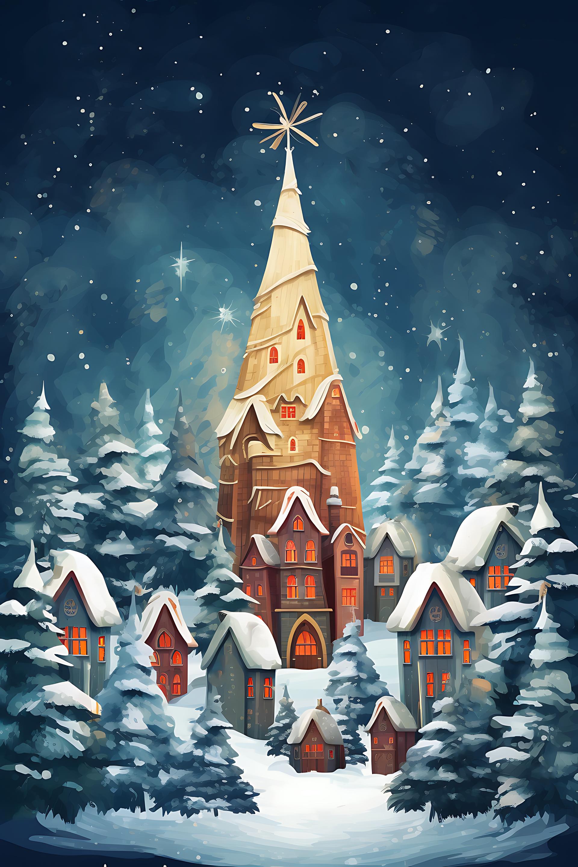 Enchanted Snowy Village