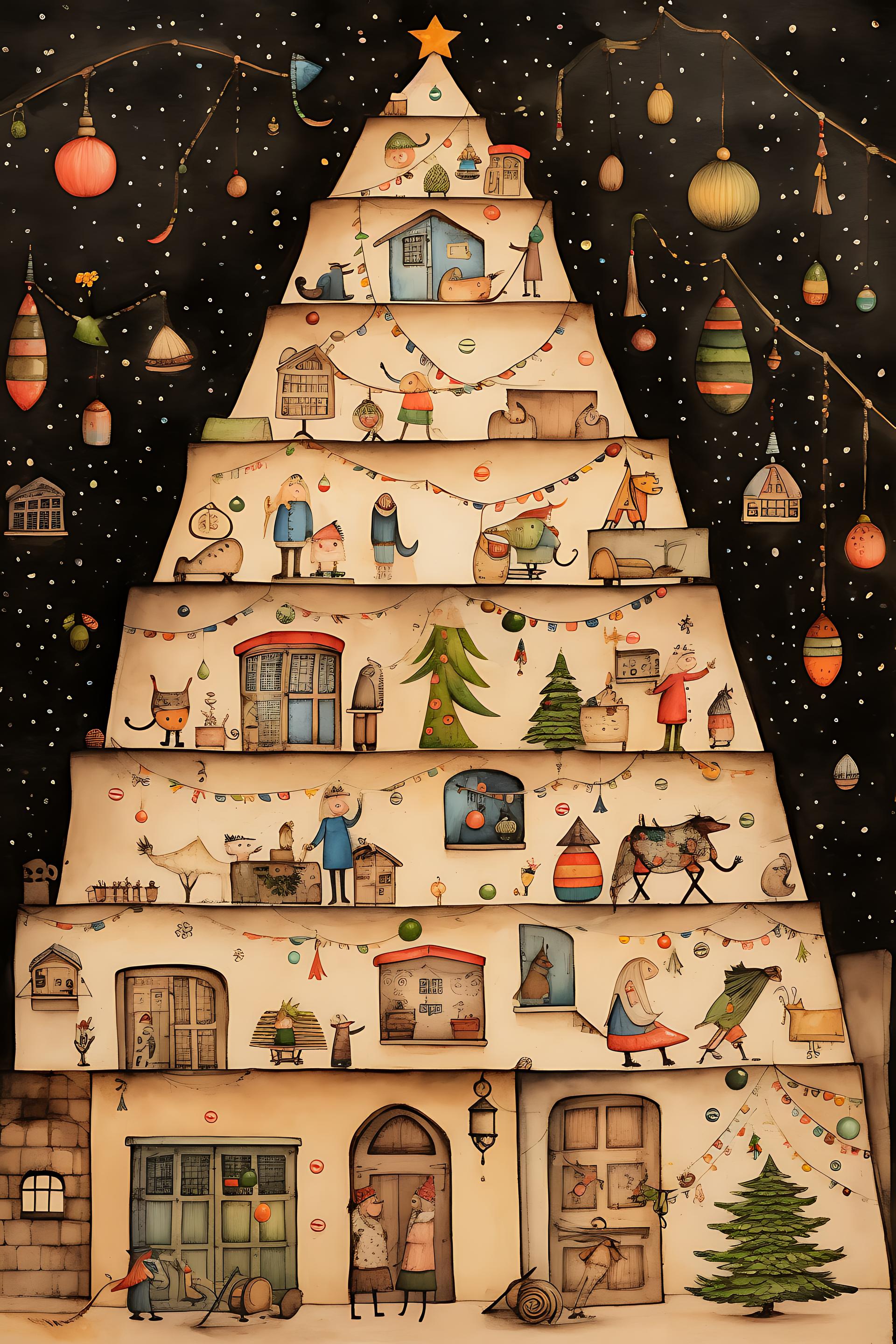 Enchanted Christmas Village Tree
