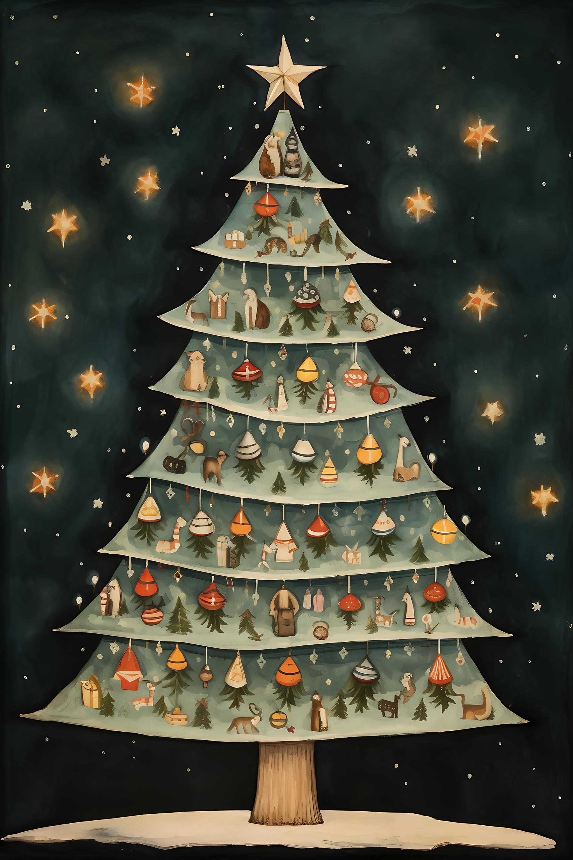 Starlit Woodland Christmas Tree