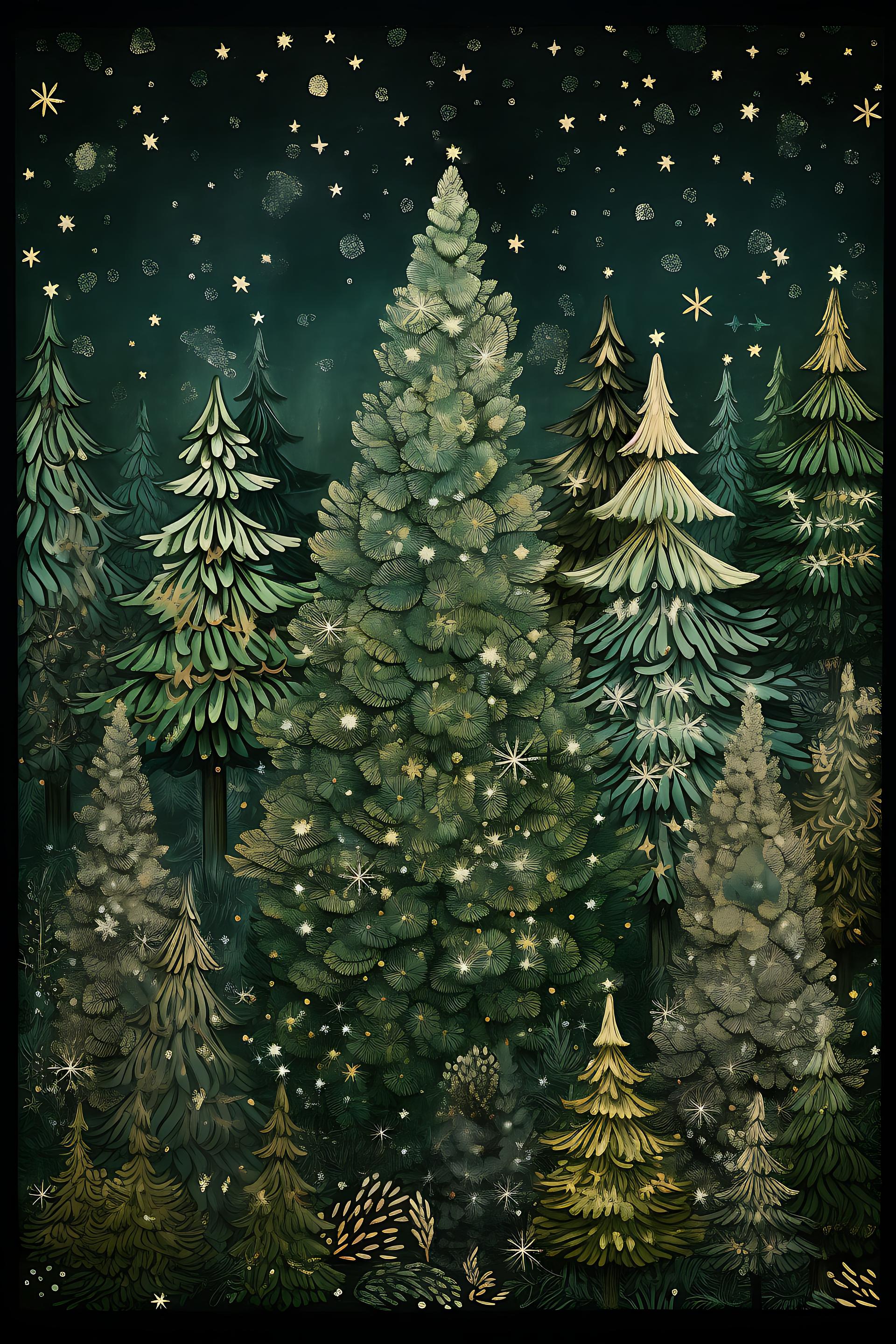 Starry Night in the Pine Grove