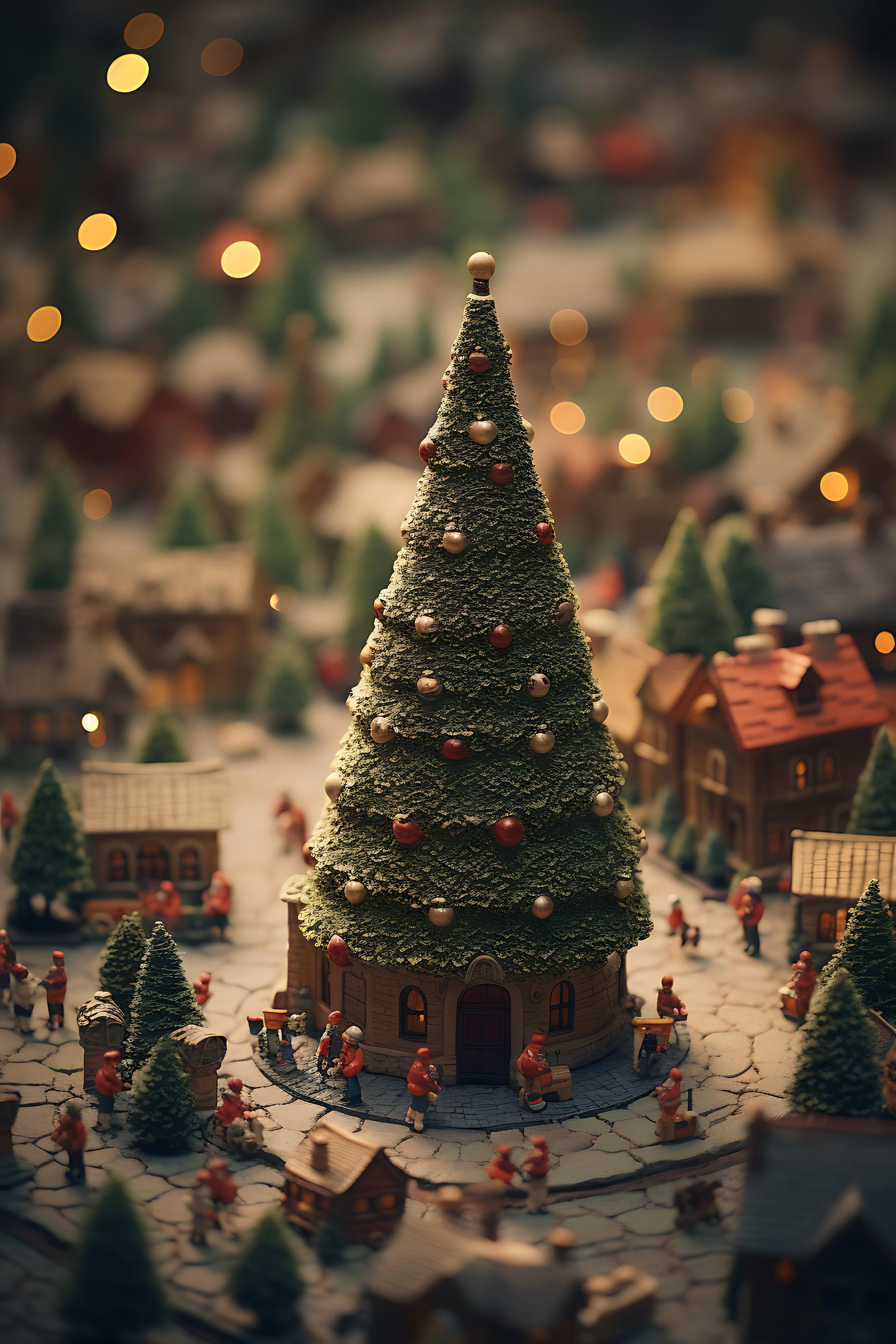 Tilt Shift Christmas Tree