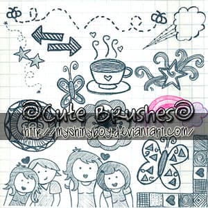 Cute Doodle Brushes - Preview 1
