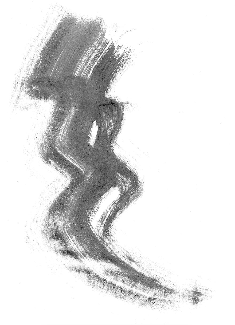 The finished stroke: clean black artwork on a pure white background