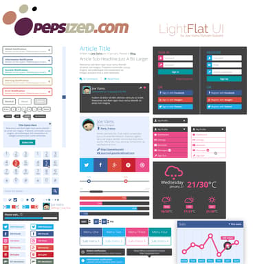 Free Light Flat UI Kit - Free PSD Download | MyPhotoshopBrushes