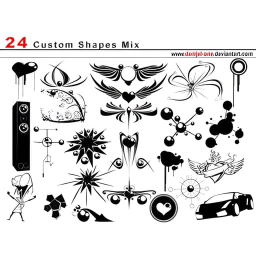 Custom Single Shape Custom Shape Mix - Free CSH Download | MyPhotoshopBrushes