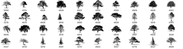 40 Tree Photoshop Brushes - Free ABR Download | MyPhotoshopBrushes