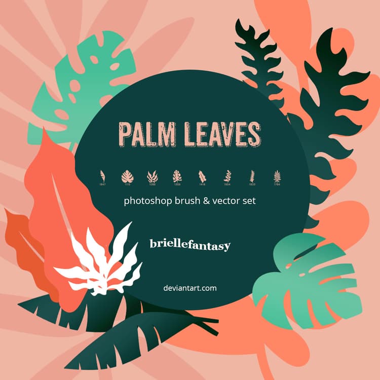 Palm Leaves Brushes - Free ABR Download | MyPhotoshopBrushes