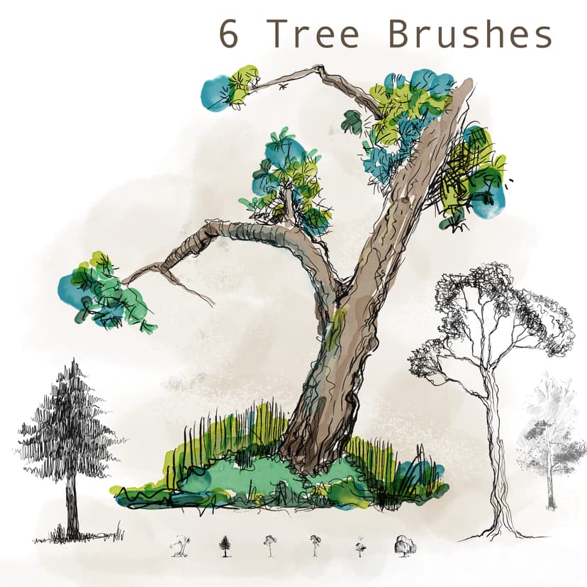 40 Tree Photoshop Brushes - Free ABR Download | MyPhotoshopBrushes