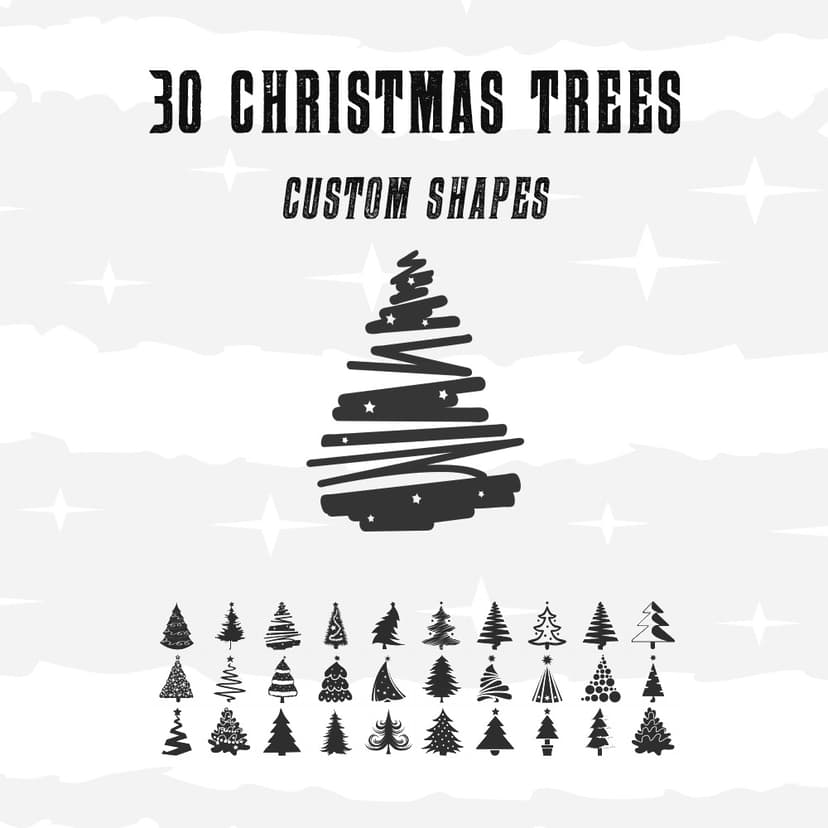 30 Christmas Trees Custom Shapes - Free Custom-shapes Download | MPB