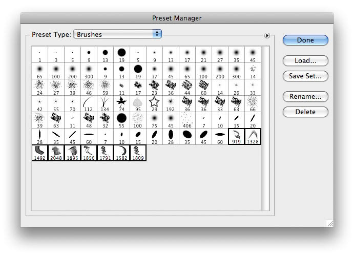 Define Brush Preset dialog