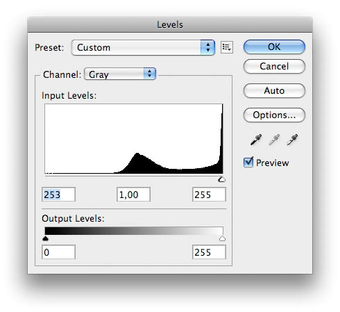 Photoshop Levels panel